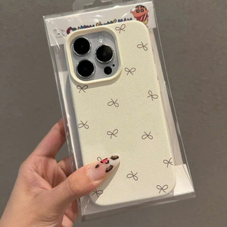 Ốp Lưng iPhone TPU Hoạ Tiết Da Mềm Nơ Nhỏ Chống Sốc Cao Cấp - iP 7/8/X/XS/11/12/13/14/15/16/17/Plus/Pro/Max/Air