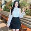 Áo sơ mi nữ tơ cổ bèo dây hoa style hàn quốc A2463 Kymie