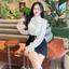 Áo sơ mi nữ tơ cổ bèo dây hoa style hàn quốc A2463 Kymie