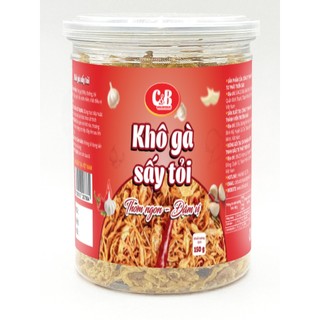 Khô Gà Sấy Tỏi C&B  món ăn vặt hàng đầu, thức ăn khô tiện lợi cho mọi nhà 100G 150G 300G.
