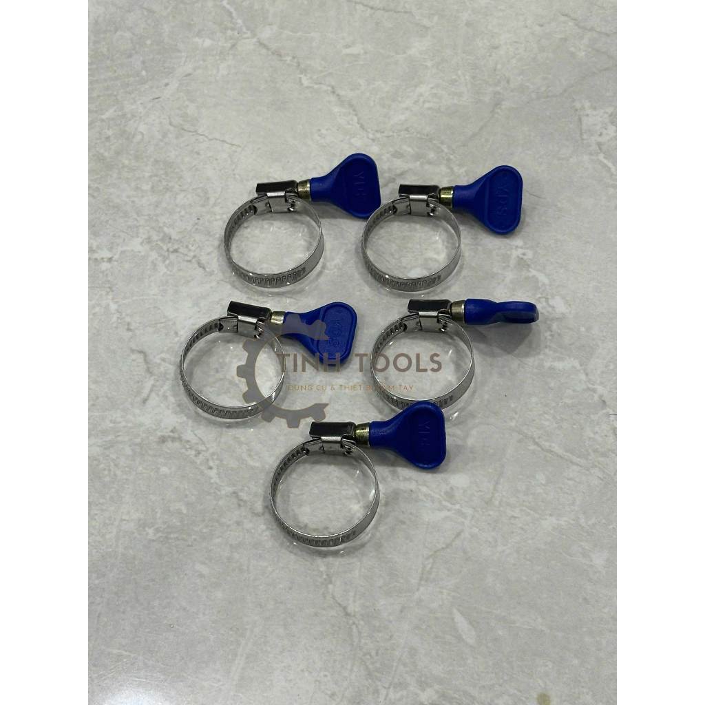 (5 cái và 10 cái) Cổ Dê Bướm, đai xiết cổ dê, cổ dê inox YDS có tay vặn (các size khác màu nhau)