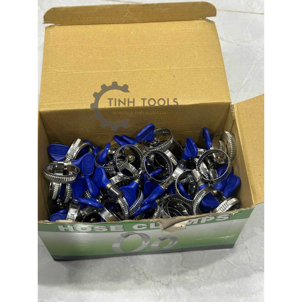 (5 cái và 10 cái) Cổ Dê Bướm, đai xiết cổ dê, cổ dê inox YDS có tay vặn (các size khác màu nhau)