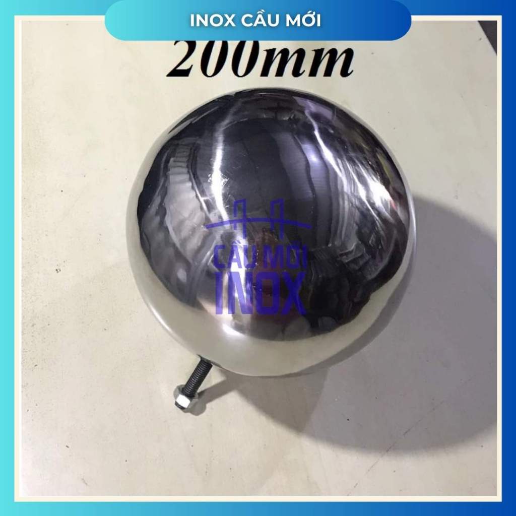 Quả cầu inox 200mm ty ren 8 - Trái cầu inox cầu thang phi 200 - Trái châu inox 200 chất lượng cao