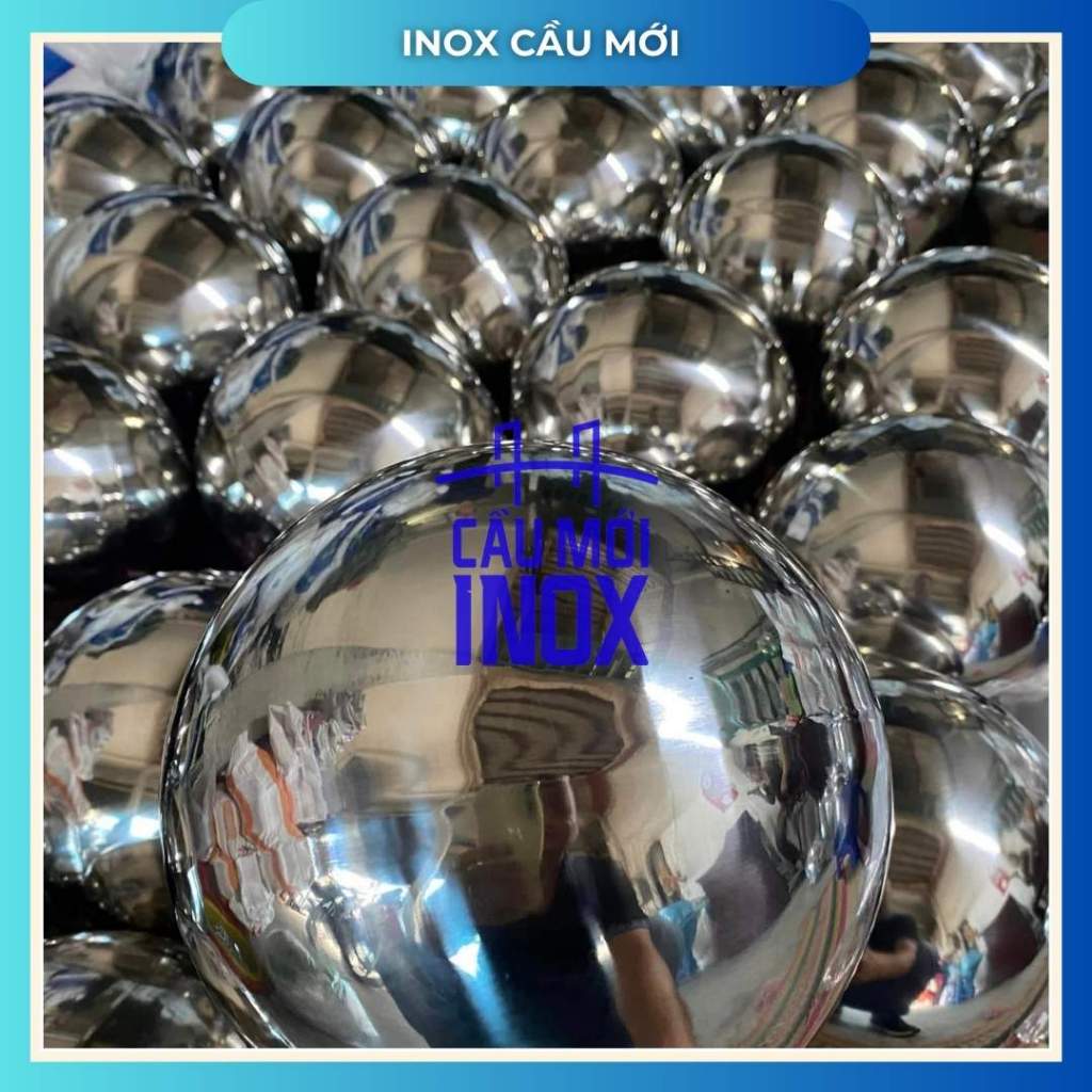 Quả cầu inox 200mm ty ren 8 - Trái cầu inox cầu thang phi 200 - Trái châu inox 200 chất lượng cao