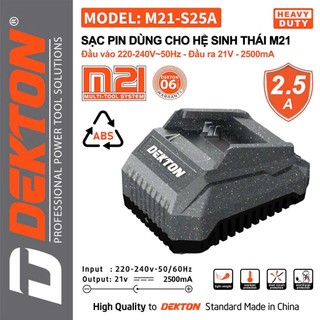 Sạc Nhanh 2.5A Dekton M21-S25 2500mAh Chân Pin M21 Phổ Thông