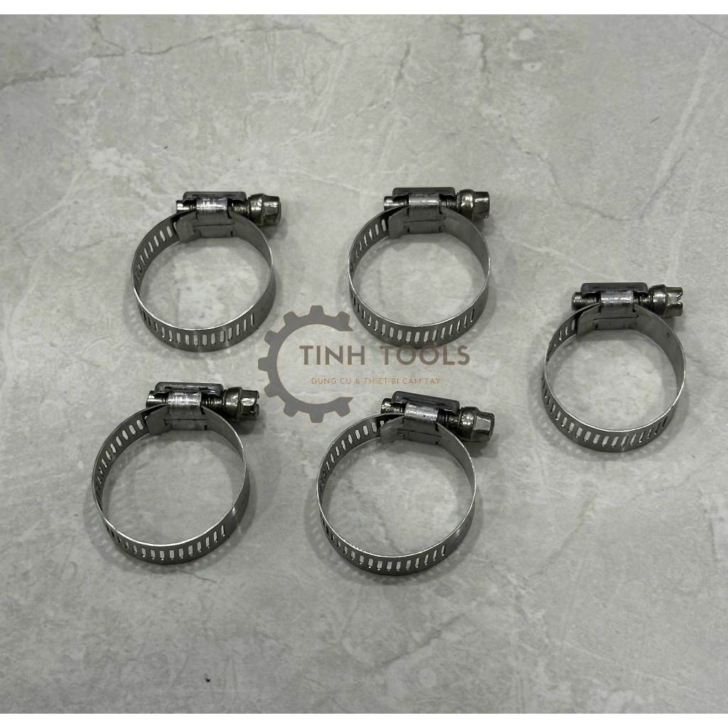 (5 cái) Cổ Dê Inox, Đai Xiết Cổ Dê inox dùng kết nối, siết chặt ống nước, khí nén