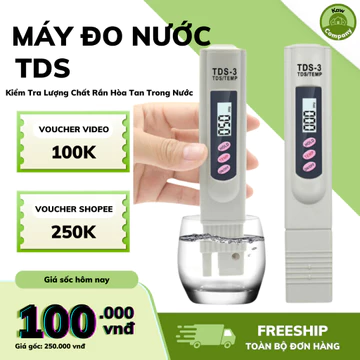 Bút Đo TDS Trắng Và Bao Da (TDS-3) Kiểm Tra Lượng Chất Rắn Hòa Tan Trong Nước Với Độ Chính Xác Cao