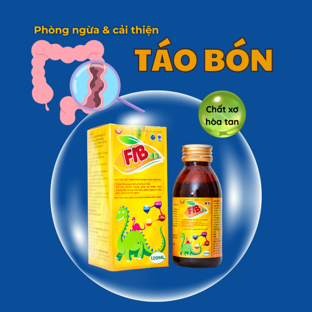 [HÀNG CTY + QUÀ] SIRO FIB SYRUP HD Giảm Táo Bón, Tăng Sức Đề Kháng Cho Bé Từ 3 Tháng Tuổi 120ML