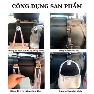 Móc Treo Đồ Ô Tô Gắn Ghế Sau Đa Năng Kiêm Giá Đỡ Điện Thoại Nhựa Cute Timo DDK41