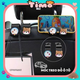 Móc Treo Đồ Ô Tô Gắn Ghế Sau Đa Năng Kiêm Giá Đỡ Điện Thoại Nhựa Cute Timo DDK41