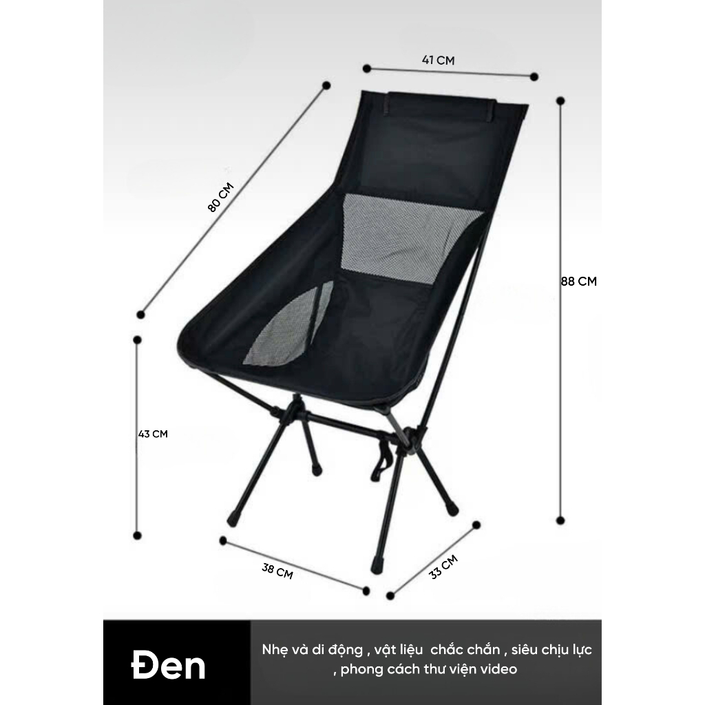 HÀNG CAO CẤP - Ghế gấp gọn bỏ túi  đi du lịch , cắm trại camping  ( chịu lực 130kg )