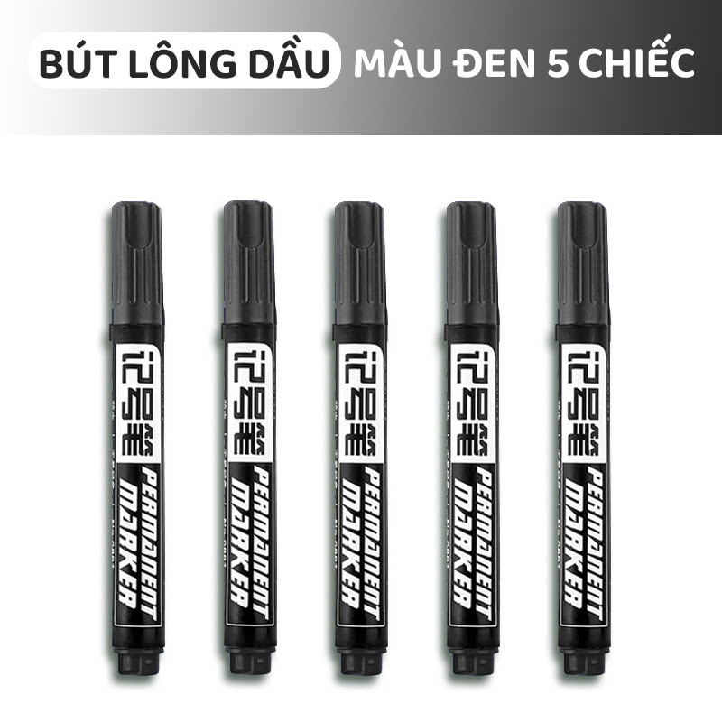 Bút Lông Dầu Không Xóa Được Chống Thấm 3 Màu Đen Xanh Đỏ Mực Đều Bám Dính Tốt Văn Phòng Phẩm Giá Rẻ