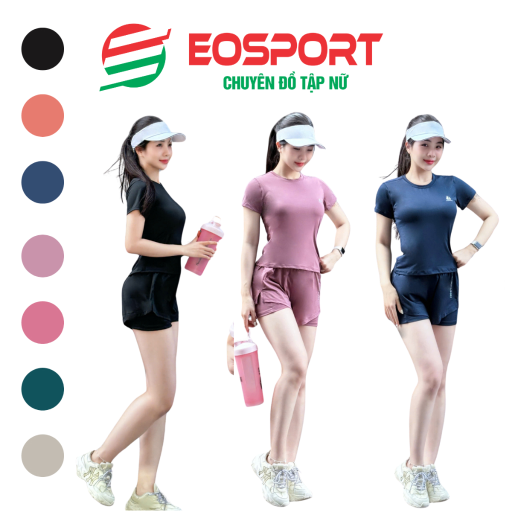 (CÓ TÚI) Bộ Tập Gym Nữ, Quần Áo Tập Gym Yoga Aerobic Pickleball Chạy Bộ Đạp Xe Nữ Áo Cộc Tay Quần Đùi 2 Lớp(Ng18/Ng03)