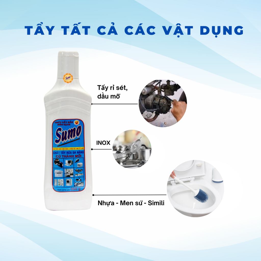 [CHÍNH HÃNG] Chai Tẩy Rửa Đa Năng SUMO Tẩy Sạch Cặn Canxi Rỉ Sét Kim Loại Nhựa Dơ