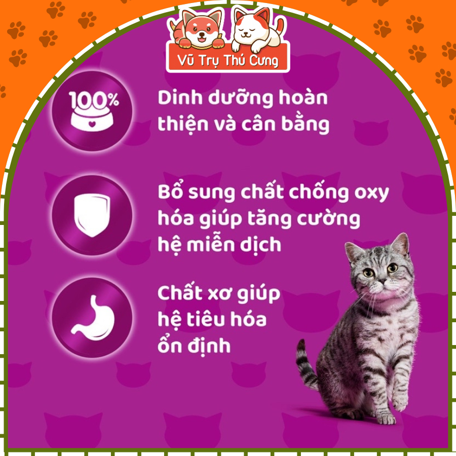 Thức ăn hạt Whiskas cho Mèo con, mèo trưởng thành 1,2Kg
