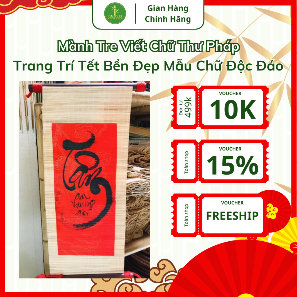 Mành Tre Viết Chữ Thư Pháp Trang Trí Decor Lễ Tết Bền Đẹp Nhiều Mẫu Chữ ...