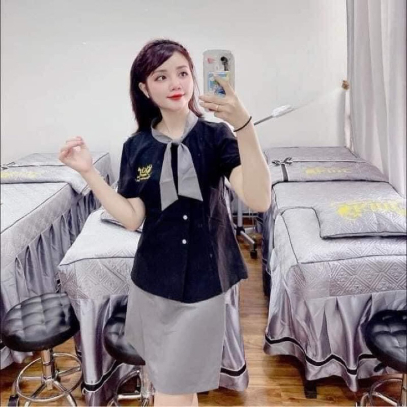 Đồng Phục Spa, thẩm mỹ viện, y tế,mầm non cao cấp chất liệu cotton lạnh (hàng thiết kế)