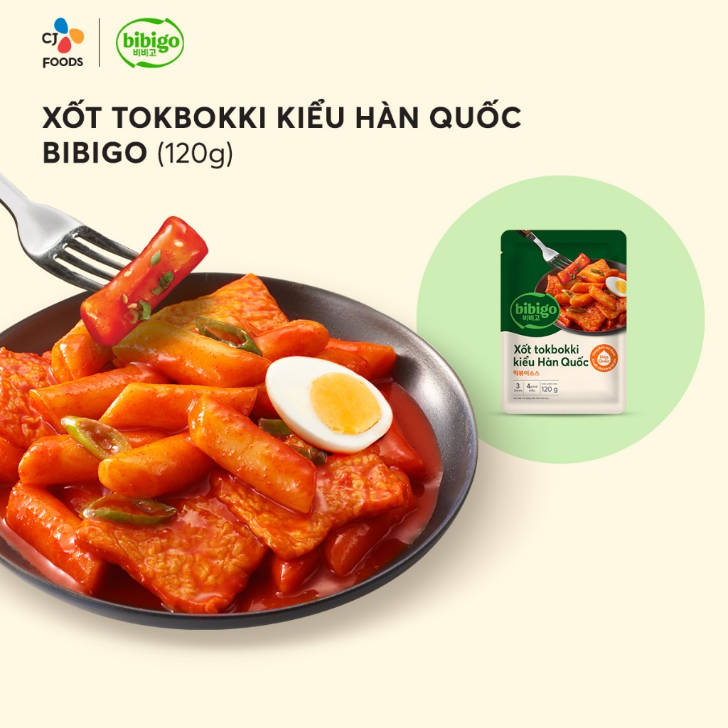 Ảnh Xốt nấu Tokbokki Bánh Gạo Hàn Quốc Bibigo vị cay ngọt 120g - Nhập khẩu từ Hàn Quốc 1
