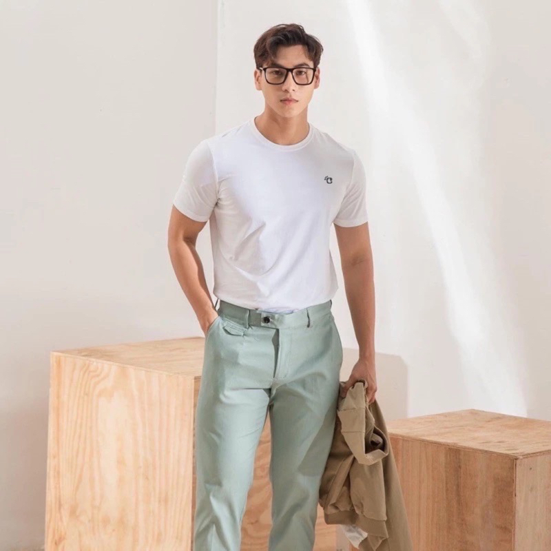 Ảnh Áo thun nam trơn GẤU 194 cổ tròn tay ngắn vải coton co dãn, dày dặn - form regular fit - TRLG10 2