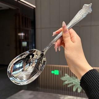 Thìa muỗng hoàng gia bản to [773], inox 316NDT, cán khắc  tinh tế