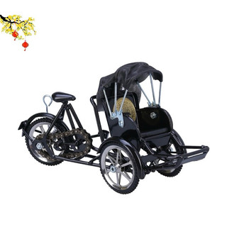 Mô hình xe xích lô kim loại decor trang trí