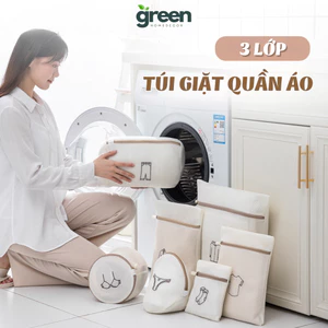 Túi giặt đồ máy giặt 3 lớp, Túi lưới giặt đồ lót có khóa kéo giúp bảo vệ quần áo chống co dãn