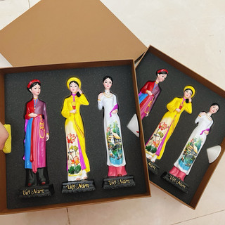 Bộ 3 tượng cô gái Bắc Trung Nam ba miền Decor Gift
