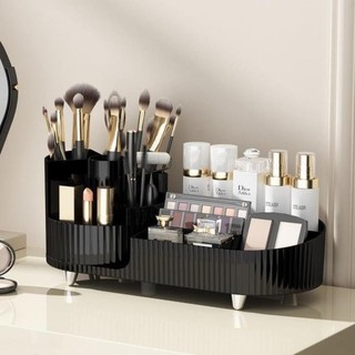 Kệ Đựng Đồ Trang Điểm Có Khay Đựng Cọ Mỹ Phẩm Xoay 360 - Kệ Đựng Đồ Makeup, Cọ Trang Điểm