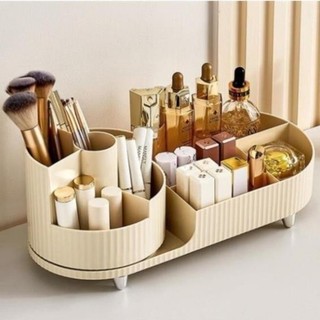 Kệ Đựng Đồ Trang Điểm Có Khay Đựng Cọ Mỹ Phẩm Xoay 360 - Kệ Đựng Đồ Makeup, Cọ Trang Điểm