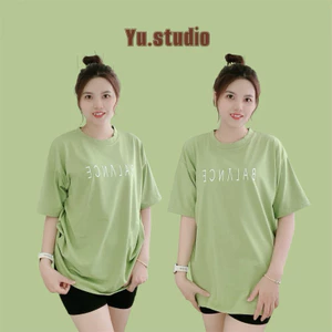 áo thun nữ YUSTUDIO 3158 chất cotton khô mẫu B A L A N C E phông cotton nam nữ