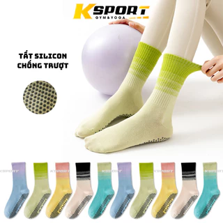 Tất , Vớ Cao Cổ Nữ, Tất Len Thoáng Khí Có Đính Hạt Silicon Chống Trơn Trượt Freeszie 35-40, Tập Yoga Pilates Gym Aerobic