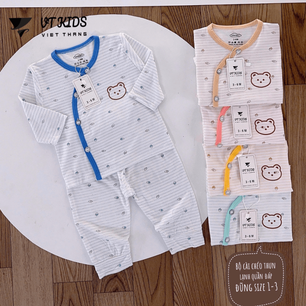 Set 2/3 Bộ quần áo dài tay VT cho bé sơ sinh vải thun lạnh PEPTIT mềm mịn cho bé sơ sinh 0-9 tháng DL11 Đậu Đậu Store