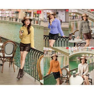Áo phao nữ CARDINA chất liệu gió chần bông siêu không xô nhẹ cổ sen phối bèo nổi bật trẻ trung nữ tính 4PNF04