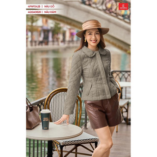 Áo phao nữ CARDINA chất liệu gió chần bông siêu không xô nhẹ cổ sen phối bèo nổi bật trẻ trung nữ tính 4PNF04