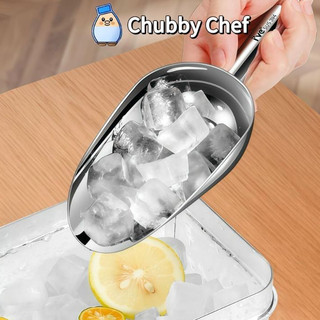Dụng cụ muôi xẻng vá xúc đá inox không gỉ Chubby Chef có quai treo 4 kích cỡ Nhỏ/Trung/Lớn/Đại