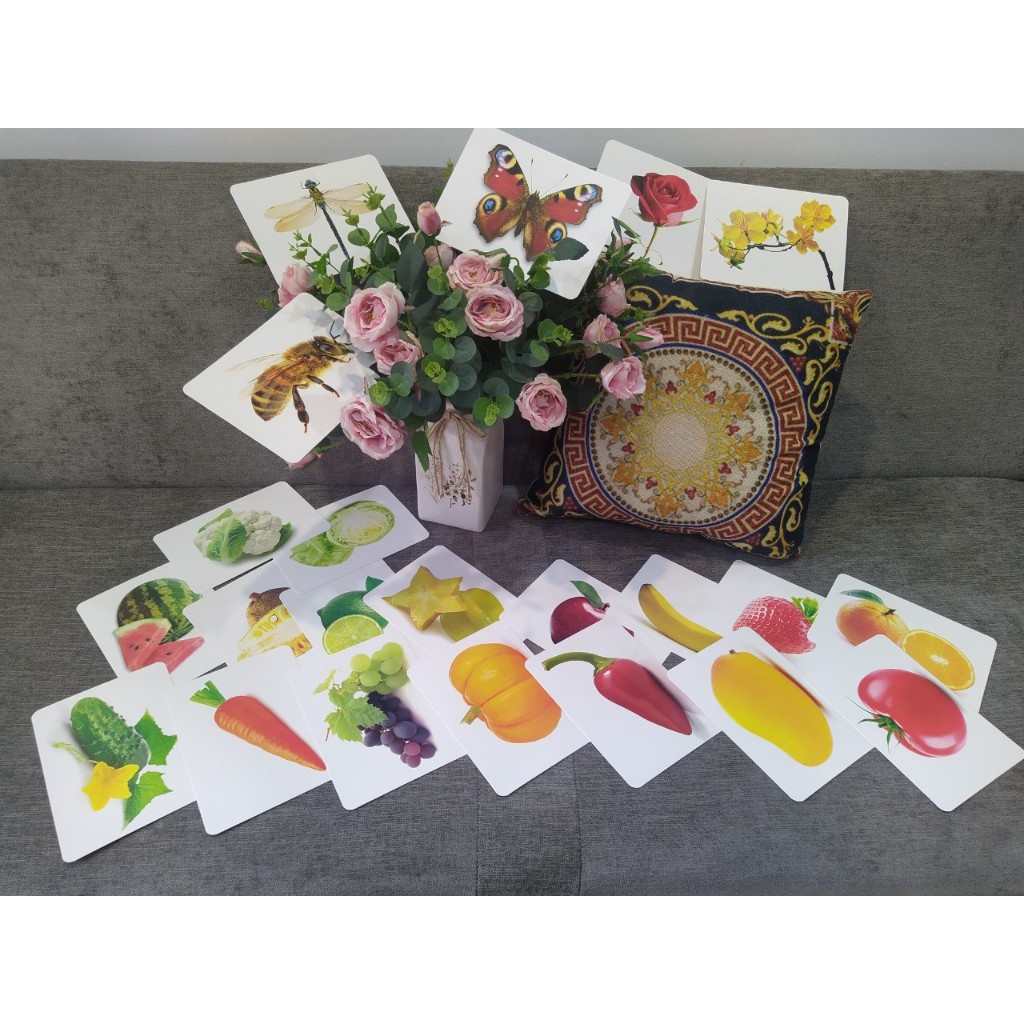 [Loại 1] Bộ Thẻ Học Thông Minh Khổ Lớn A5 -15x21cm Dạy Bé Về TGXQ -Flashcard Glenn Doman -Rõ Nét,Sinh Động,Thực Tế