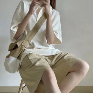Áo thun polo nữ màu be đơn giãn basic thời trang hàn quốc