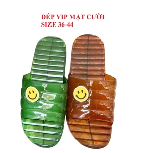 Dép Vip mặt cười nam nữ nhựa trong quai ngang đi văn phòng nhà bếp