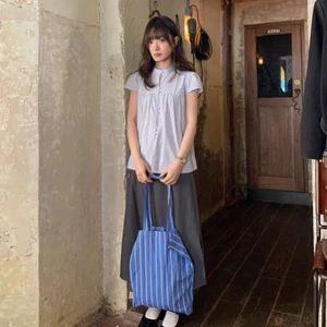 Áo babydoll nữ tay bồng cổ tàu form rộng ulzzang kiểu hàn basic thời trang