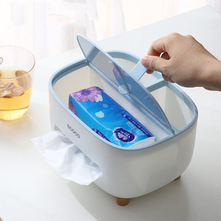 Hộp Đựng Giấy Ăn Ecoco Cao Cấp, Hộp Đựng Giấy Ăn Để Bàn Có Ngăn Để Đồ Đa Năng Chất Liệu Nhựa ABS
