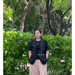 [June Linen] Blazer nữ tay ngắn LINEN TƯNG PREMIUM dáng rộng có 2 túi. Nhiều màu.A17