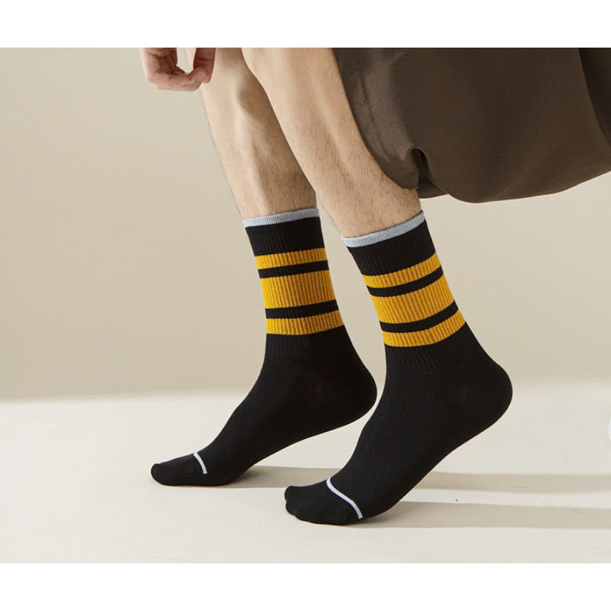Vớ Tất Kẻ ngang 5 mẫu Unisex cổ cao phong cách trẻ trung, năng động.