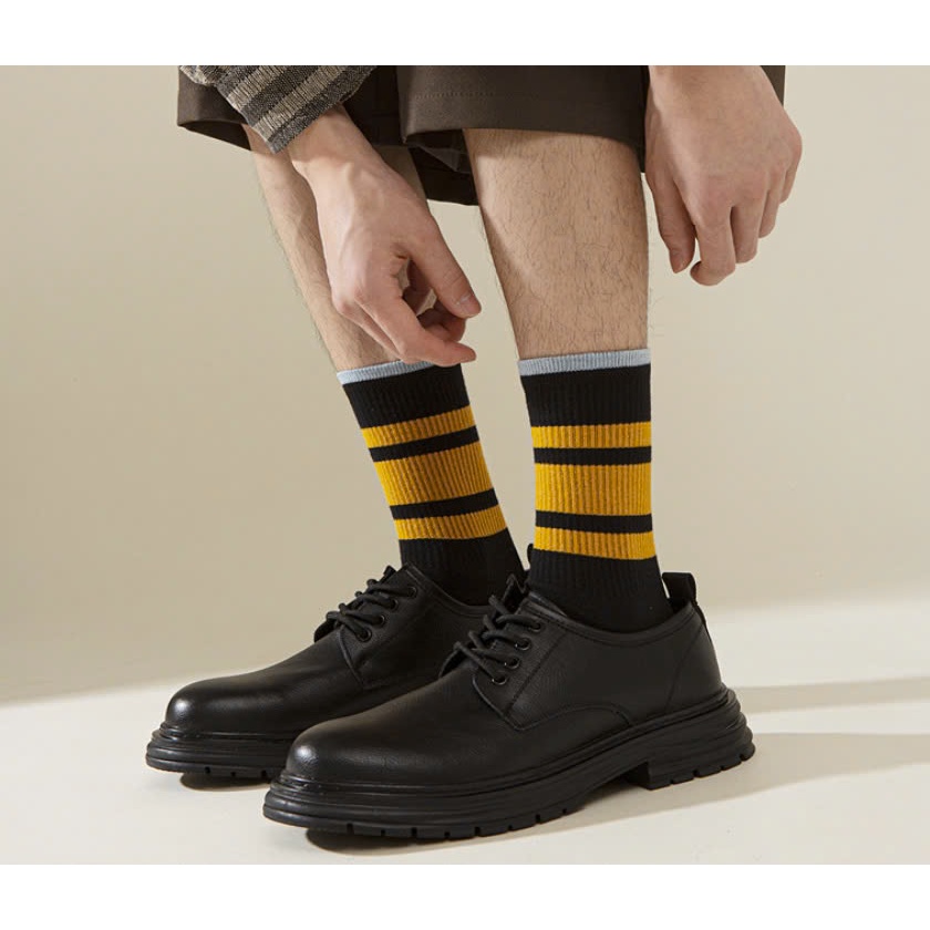 Vớ Tất Kẻ ngang 5 mẫu Unisex cổ cao phong cách trẻ trung, năng động.
