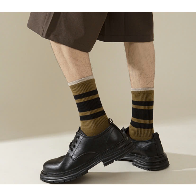 Vớ Tất Kẻ ngang 5 mẫu Unisex cổ cao phong cách trẻ trung, năng động.