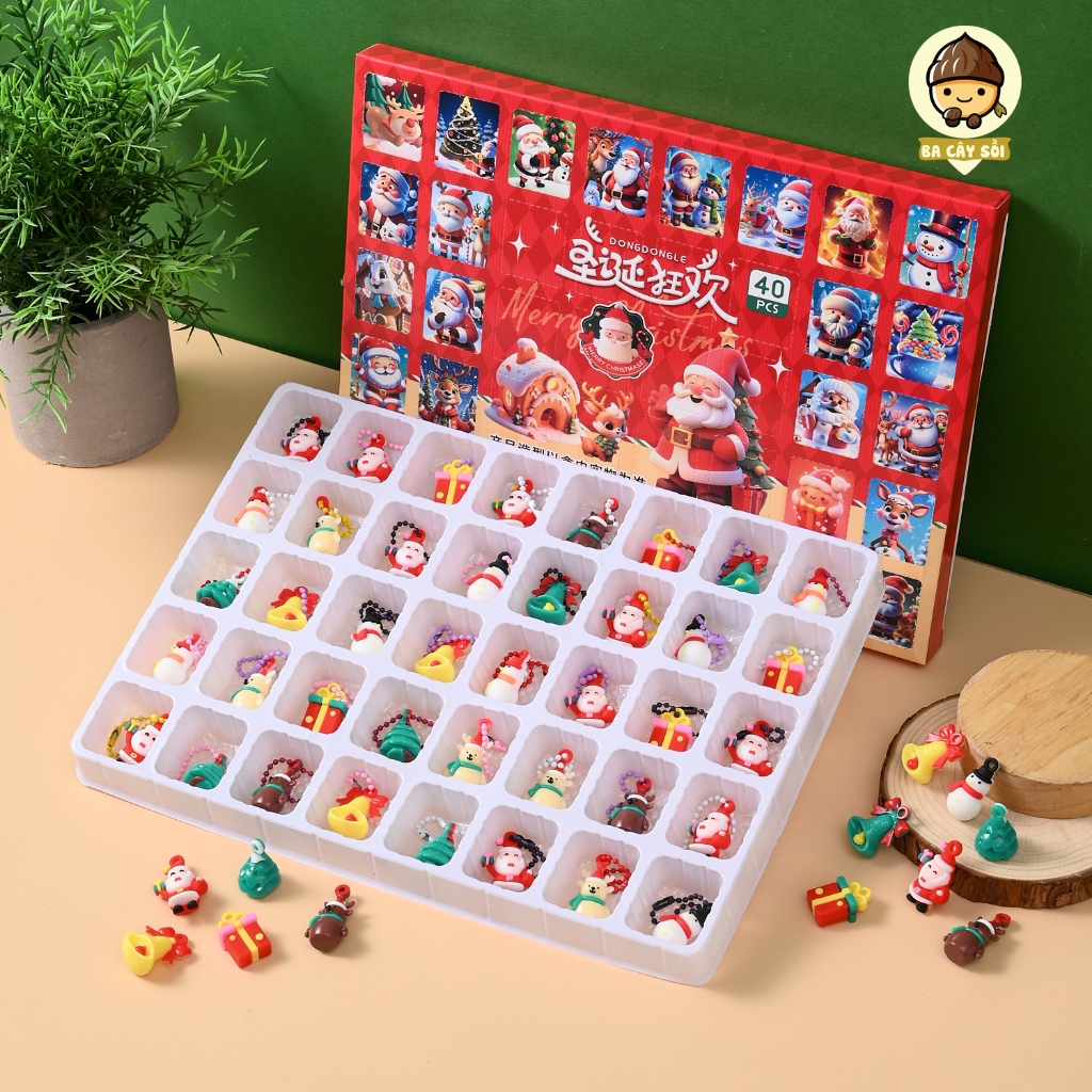 Hidden Box Hộp Mù Noel Giáng Sinh Bất Ngờ 40 ô Móc Khoá Noel Kuromi Labubu Capy Blind Box, Móc Khóa Quà Tặng Giáng Sinh