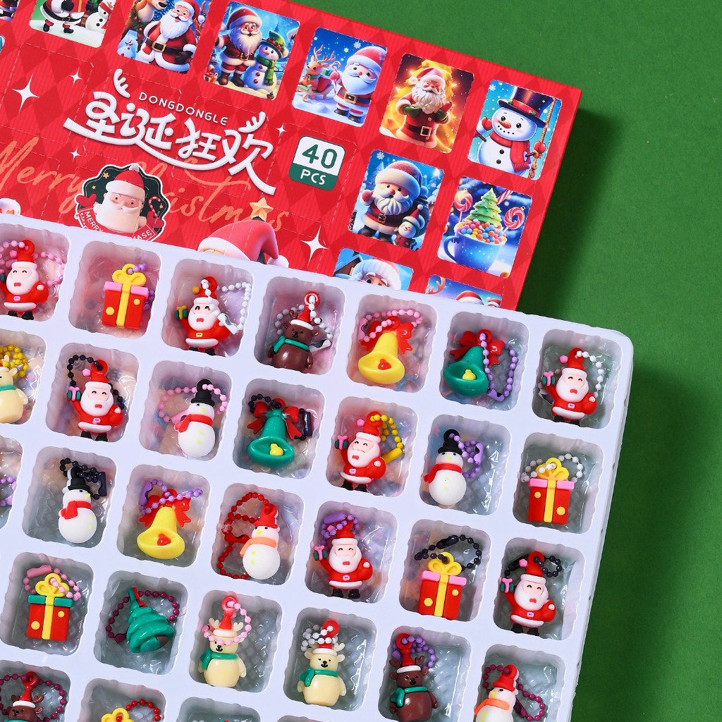 Hidden Box Hộp Mù Noel Giáng Sinh Bất Ngờ 40 ô Móc Khoá Noel Kuromi Labubu Capy Blind Box, Móc Khóa Quà Tặng Giáng Sinh