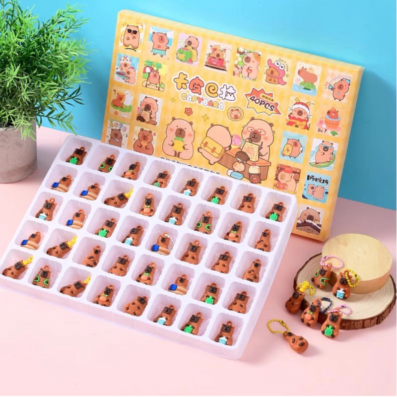 Hidden Box Hộp Mù Noel Giáng Sinh Bất Ngờ 40 ô Móc Khoá Noel Kuromi Labubu Capy Blind Box, Móc Khóa Quà Tặng Giáng Sinh