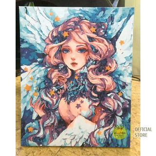 Tranh tô màu theo số, tranh số hóa, THIÊN THẦN, NÀNG THƠ, có khung 40x50cm- T7002