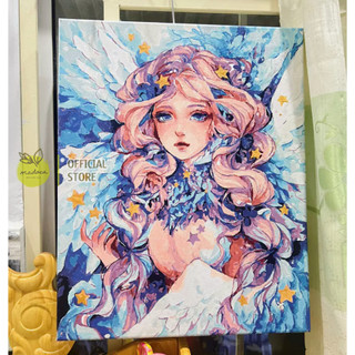 Tranh tô màu theo số, tranh số hóa, THIÊN THẦN, NÀNG THƠ, có khung 40x50cm- T7002