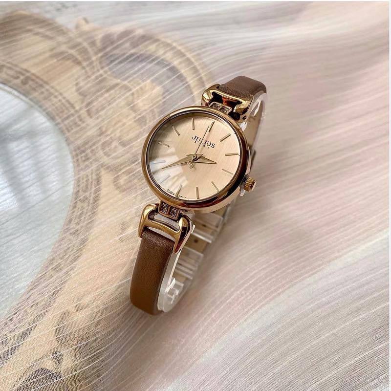 Đồng Hồ Nữ Julius Hàn Quốc JA-925E Dây Da Nâu